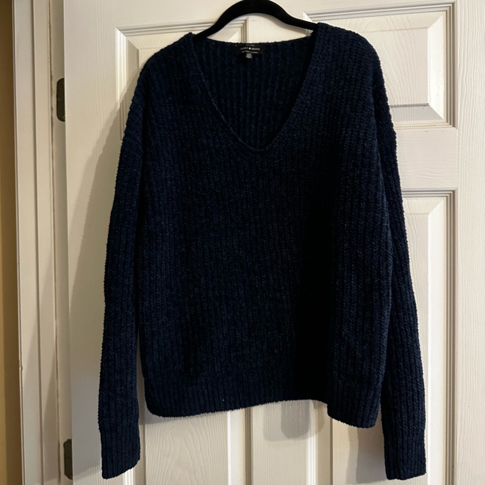 Lucky Brand V-Neck Chenille Sweater